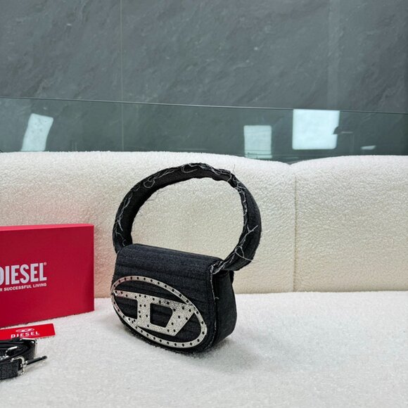 Diesel Black Ripped Denim Shoulder Bag - Picture 4 of 9